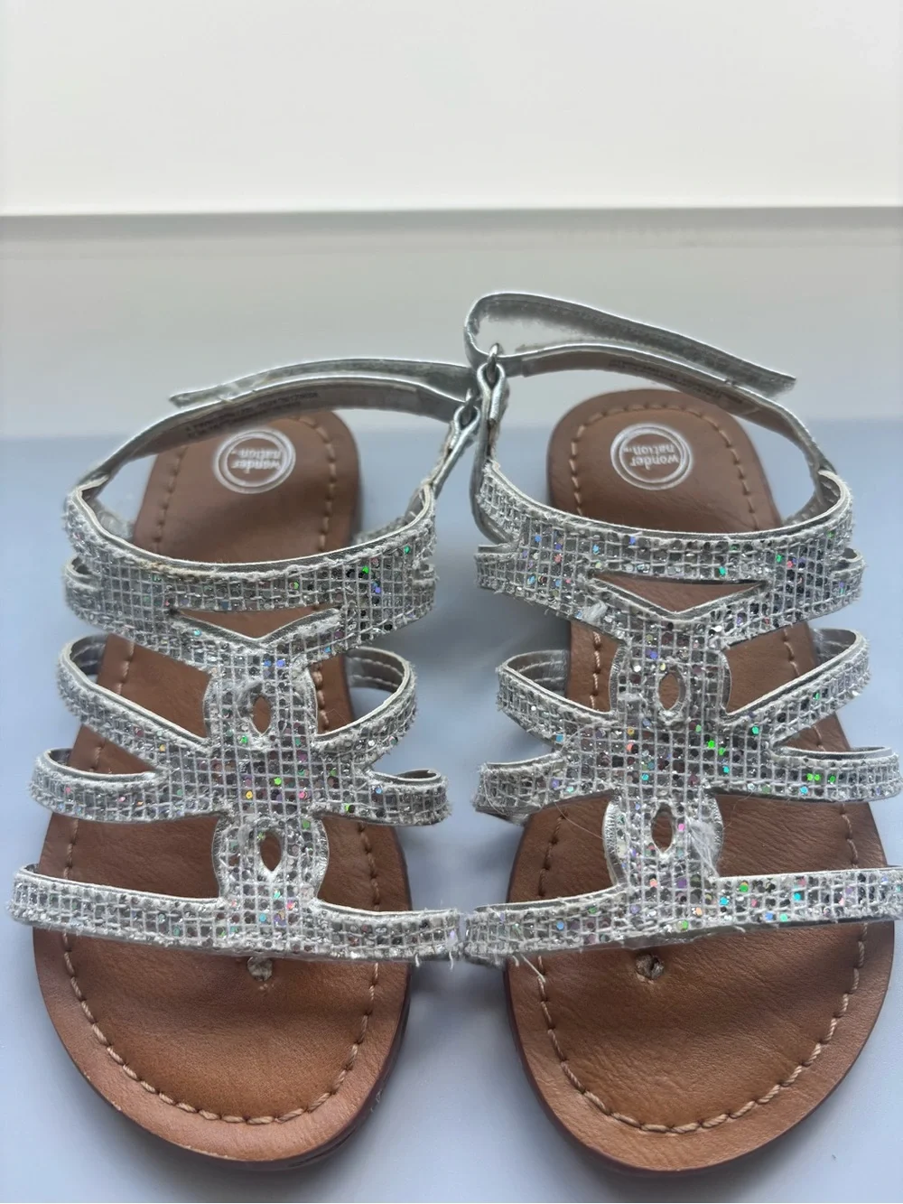 Sparkling Silver Strappy Girls' Sandals